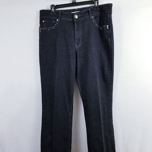 Bandolinoblu Womens Black Jeans Size 16 Straight